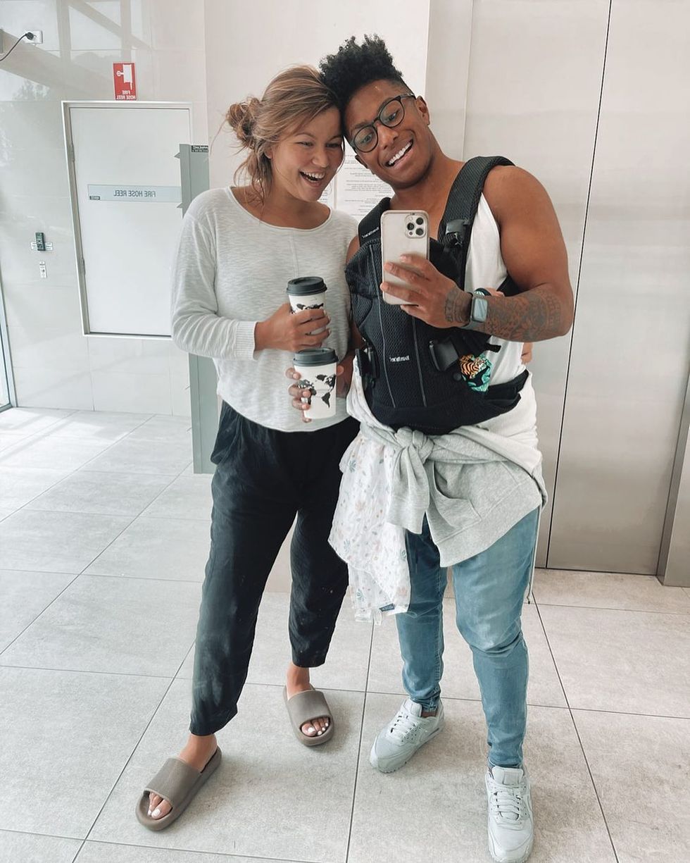 Ella Green with girlfriend Vanessa Turnbull-Roberts and their daughter