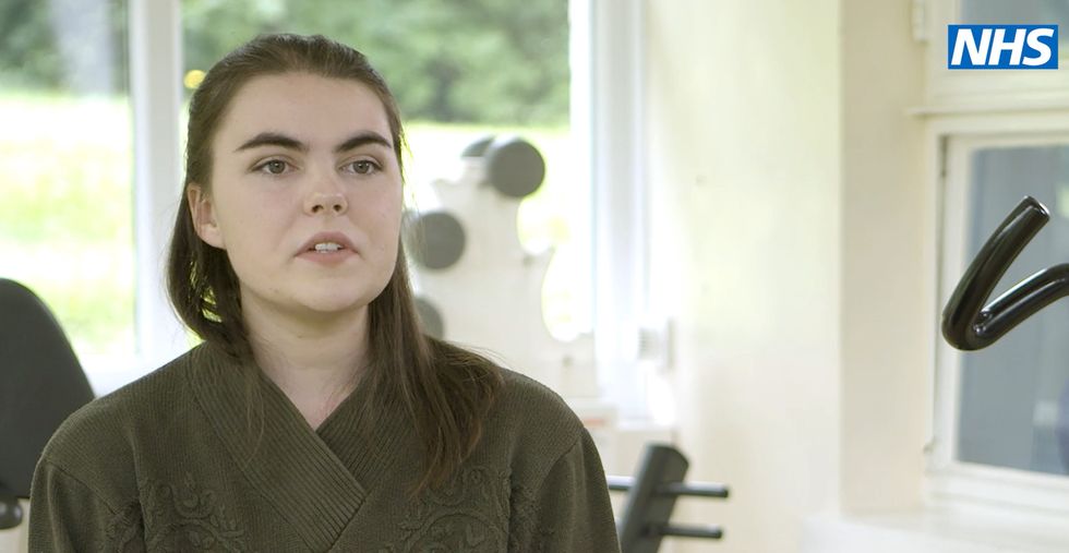 Ella Harwood, 23, appearing in a film supporting the Covid-19 vaccination programme.