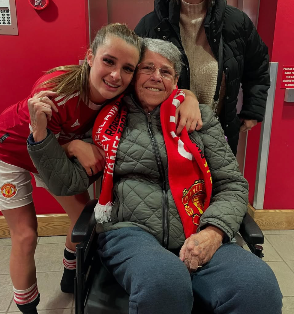 Ella Toone with her grandmother