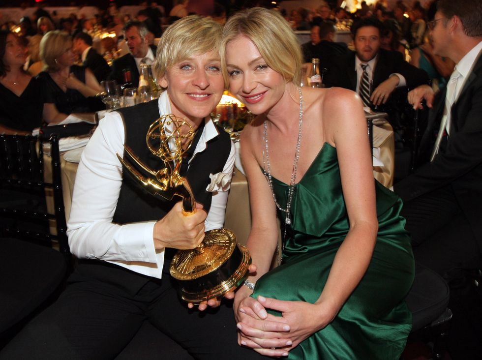 Ellen DeGeneres and Portia de Rossi during the 35th Annual Daytime Emmy Awards