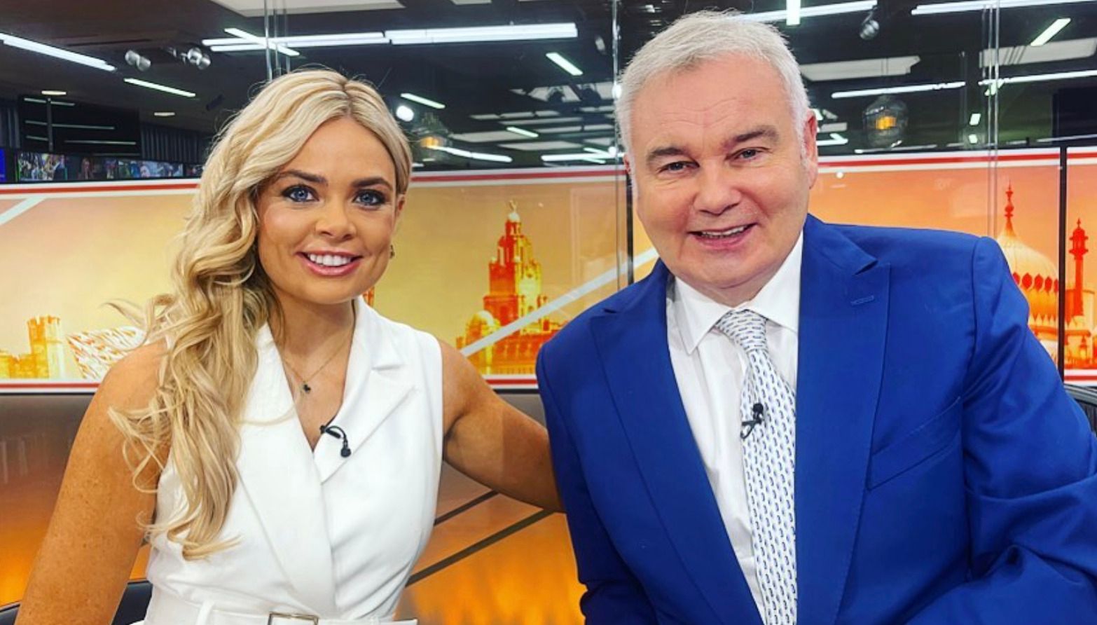 Ellie on set with fellow GB News star Eamonn Holmes