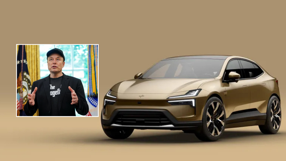 Elon Musk and Polestar vehicle