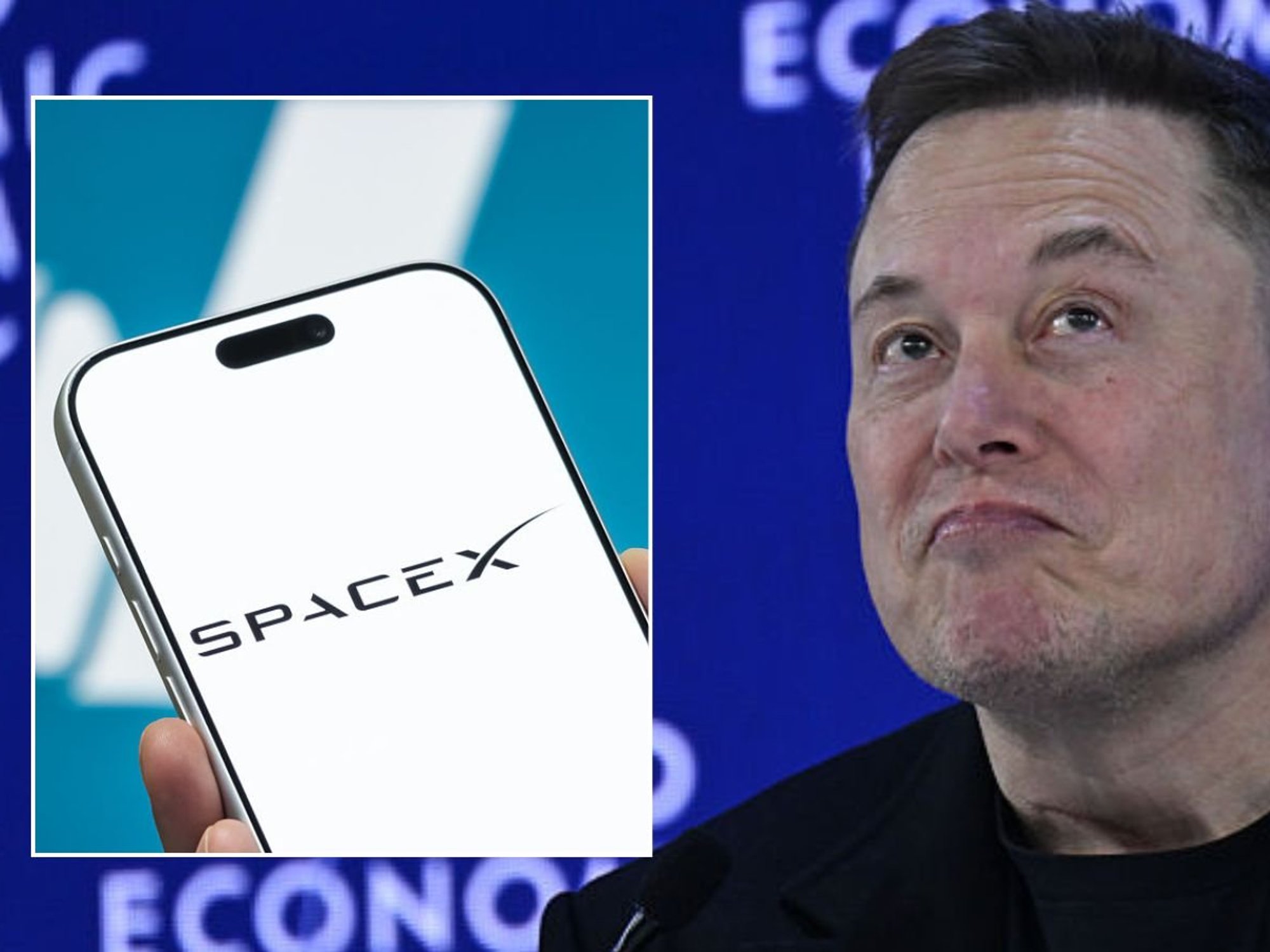 Elon Musk and SpaceX logo