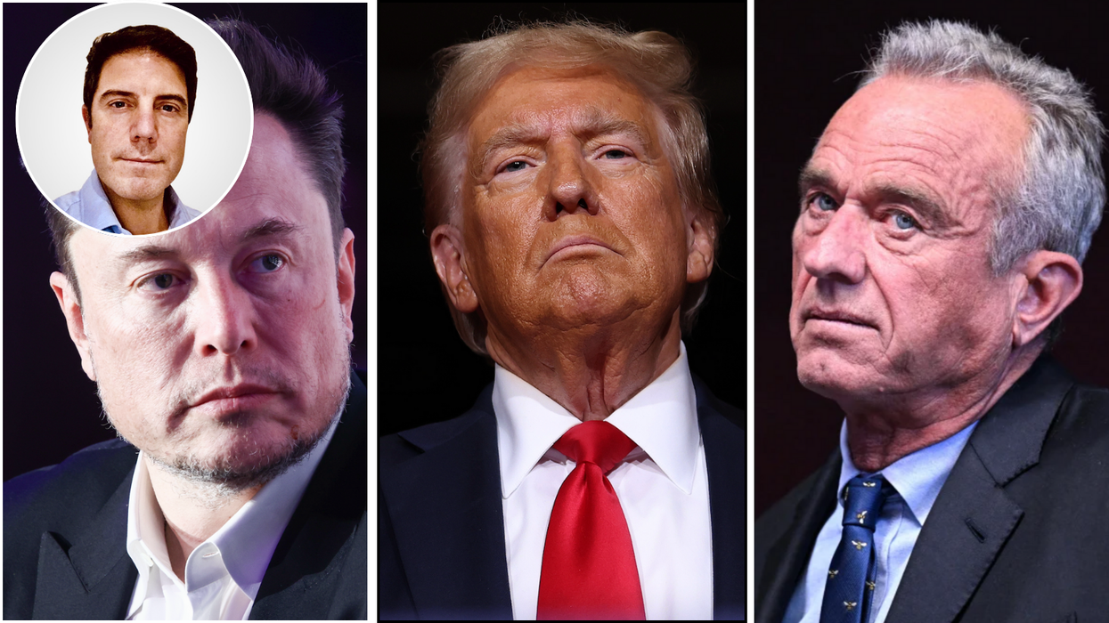 Elon Musk (left), Donald Trump (middle), Robert F Kennedy (right)