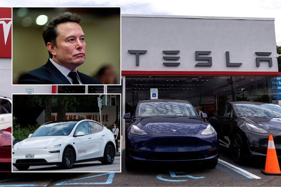 Elon Musk, Tesla robotaxi and Tesla dealership