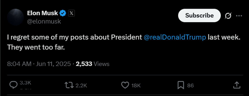 Elon Musk tweet