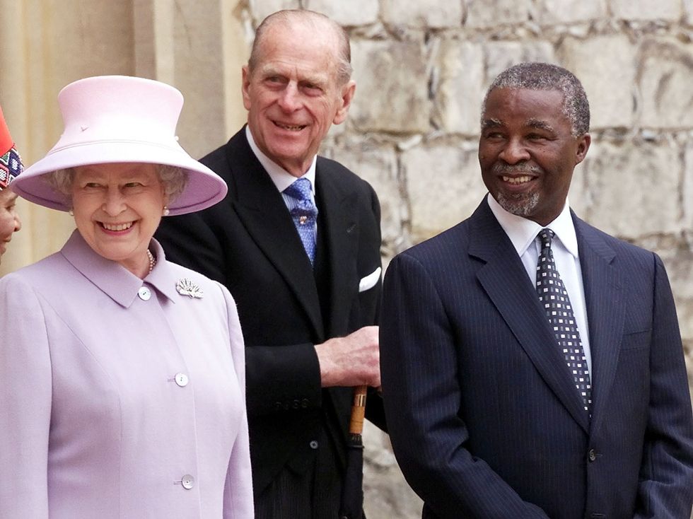 EMBARGOED TO 0001 MONDAY OCTOBER 3 File photo dated 12/06/01 of Queen Elizabeth II with President Mbeki of South Africa and the Duke of Edinburgh, at Windsor Home Park, during the president's three day State visit. The President of the Republic of South Africa, President Cyril Ramaphosa, has accepted an invitation from King Charles III to pay a State Visit to the United Kingdom in November. Issue date: Monday October 3, 2022.