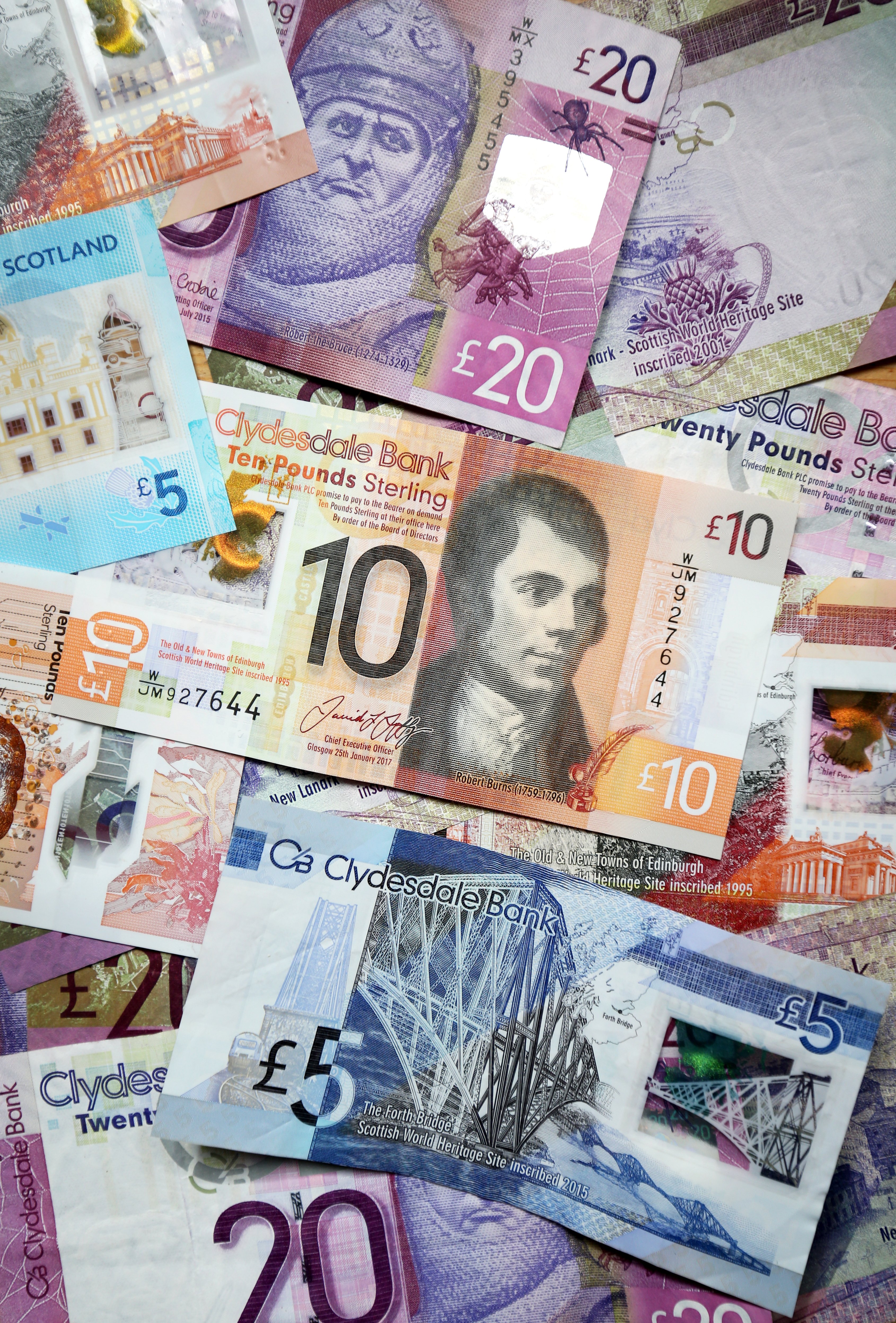 EMBARGOED TO 0001 SATURDAY FEBRUARY 5 File photo dated 09/04/18 of Scottish bank notes. Health and social care staff are %22furious%22 that more than 3 million of thank-you payments were given to some of the highest-paid staff working for councils, a trade union has said. Issue date: Friday February 4, 2022.