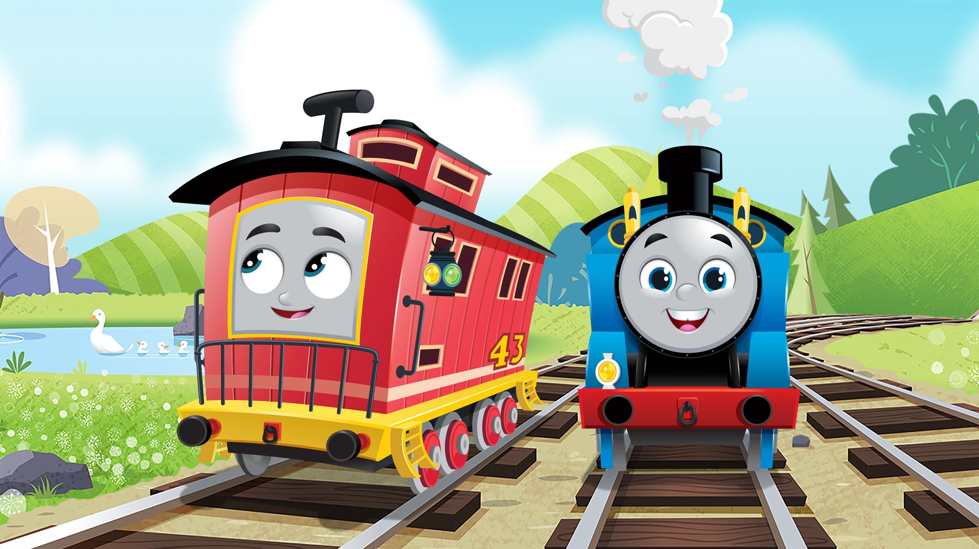EMBARGOED TO 0001 WEDNESDAY SEPTEMBER 7 Undated handout photo issued by Mark Collins PR of Bruno the brake car (left) a new autistic character in Thomas & Friends, who is voiced by nine-year-old Elliot Garcia from Reading who is also autistic. Issue date: Wednesday September 7, 2022.