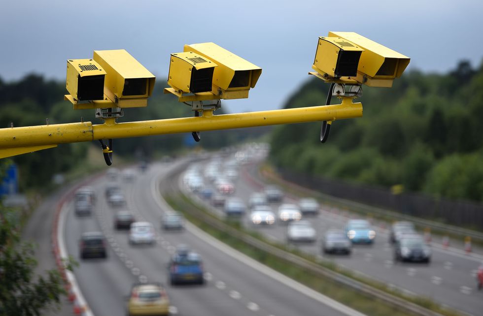 EMBARGOED TO 0900 TUESDAY MAY 31 File photo dated 28/06/15 of three SPECS Average Speed cameras in position on the M3 motorway in Hampshire, as average speed cameras are monitoring drivers on more than 250 miles of Britain's roads, according to a new study.