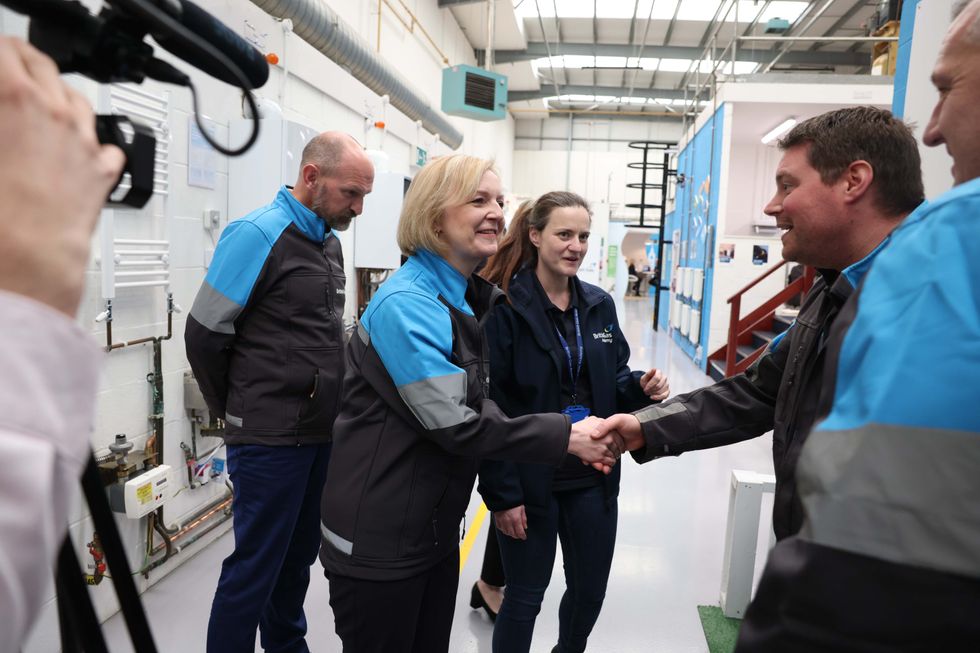 Embargoed to 2200 Friday September 30 Prime Minister Liz Truss during a visit to the British Gas training academy, near Dartford, in north west Kent, to coincide with support for energy bills coming into effect on 1st October. Picture date: Friday September 30, 2022.