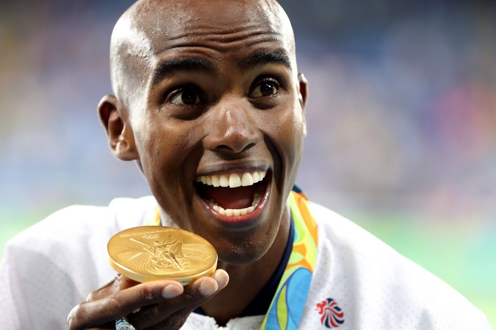 EMBARGOED TO 2200 MONDAY JULY 11 File photo dated 13/8/2016 of Great Britain's Mo Farah with his gold medal following the Men's 10,000m final at the Olympics Stadium on the eighth day of the Rio Olympics Games, Brazil. Sir Mo has revealed in a BBC documentary that he was brought into the UK illegally under the name of another child. Issue date: Monday July 11, 2022.