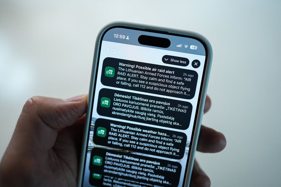 Emergency alert from the country's army