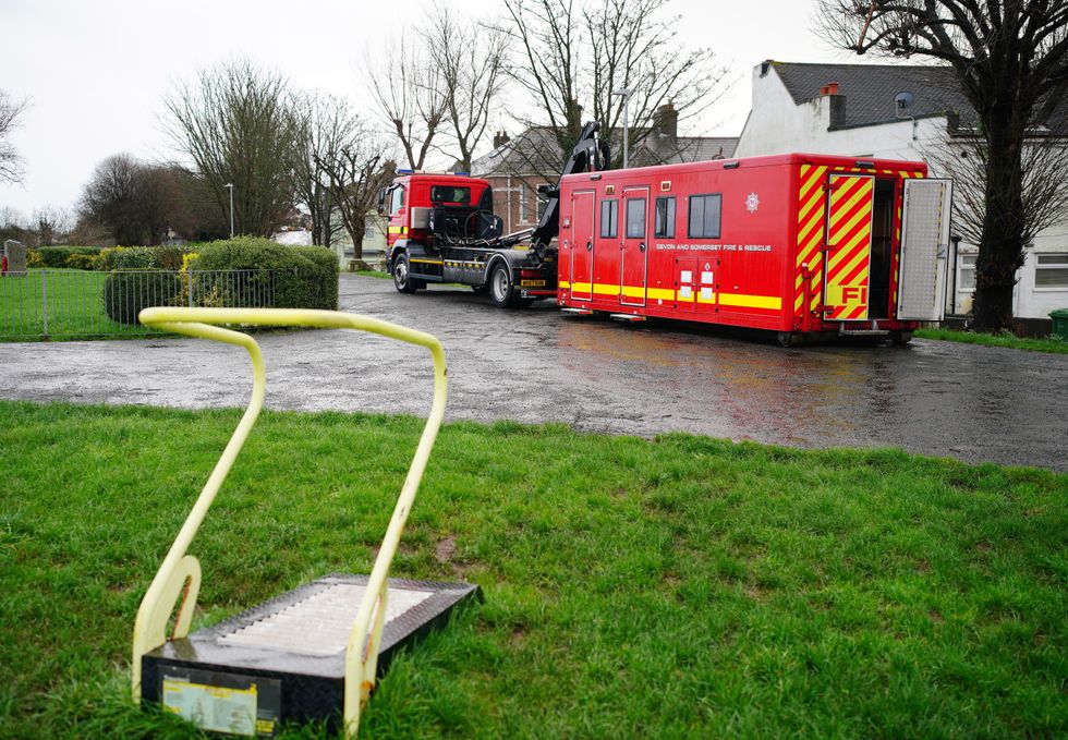 Emergency personnel at the scene near St Michael Avenue, Plymouth