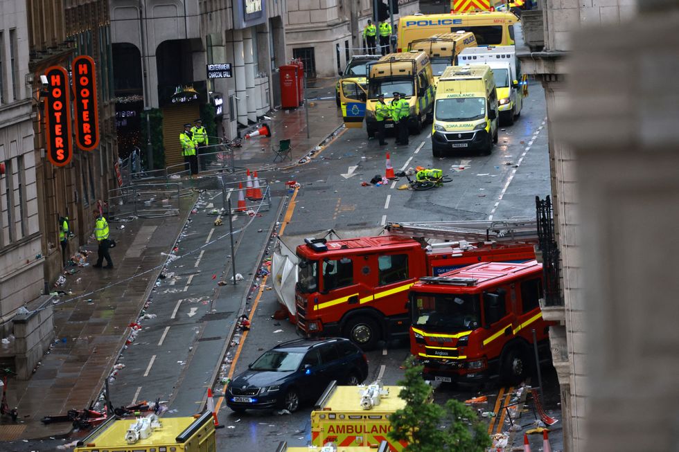 Emergency services at the scene after multiple people were hit by a car\u200b