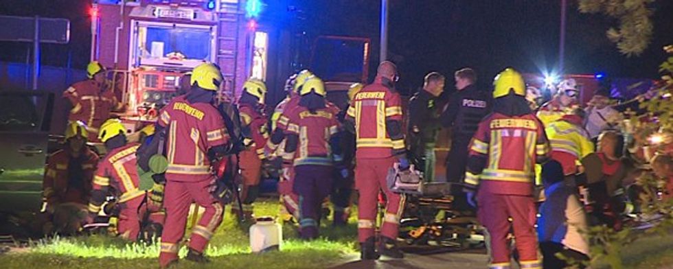 Emergency services at the scene in Germany