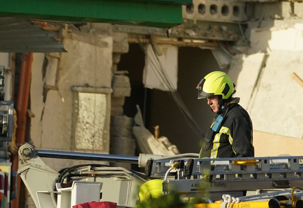 Emergency services continue their work at the scene of an explosion at Applegreen service station in the village of Creeslough in Co Donegal, where seven people have now been confirmed dead. Picture date: Saturday October 8, 2022.