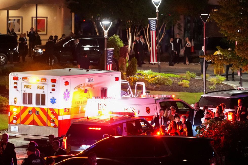 Emergency vehicles outside Washington Hilton