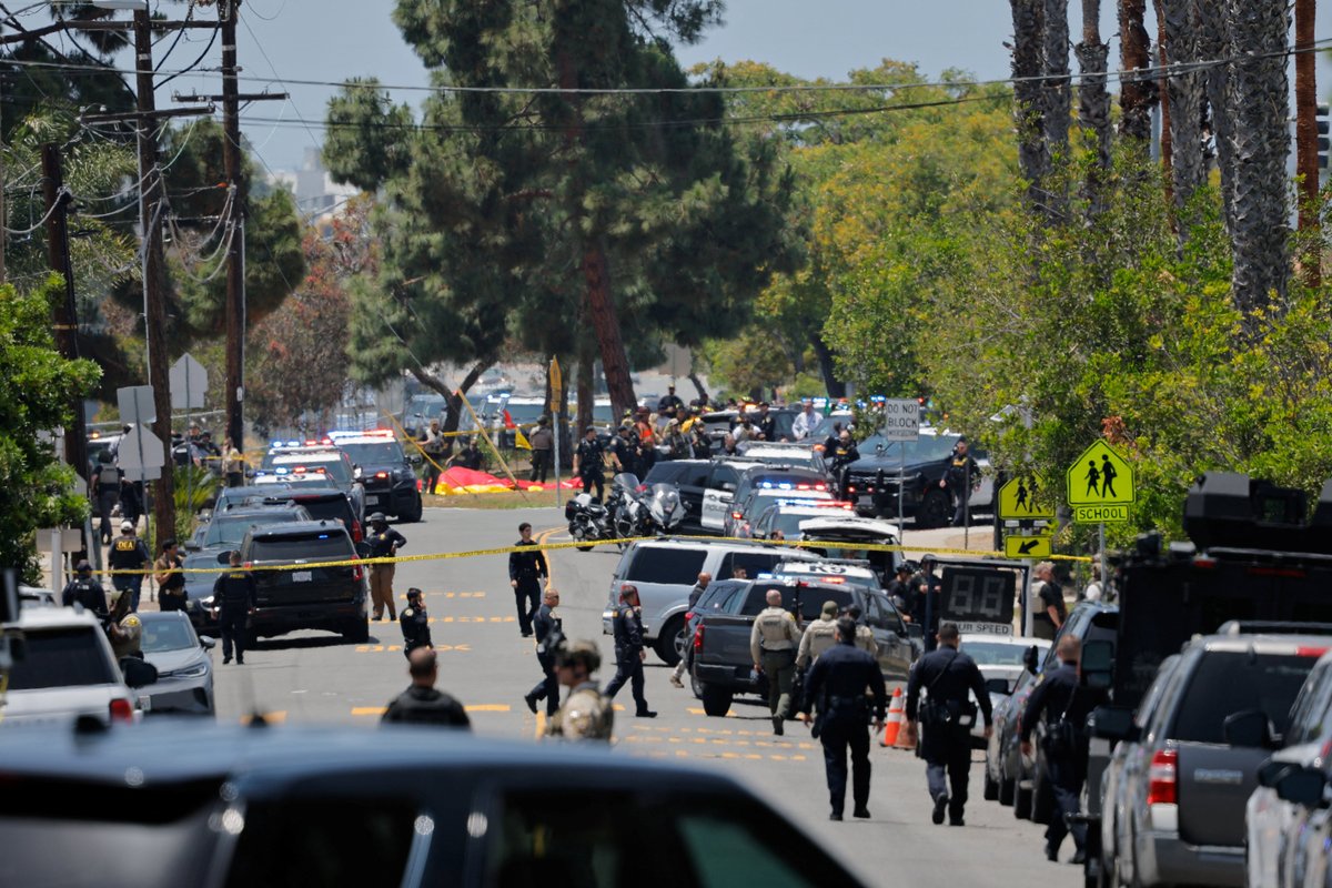 Emergency workers respond at the scene