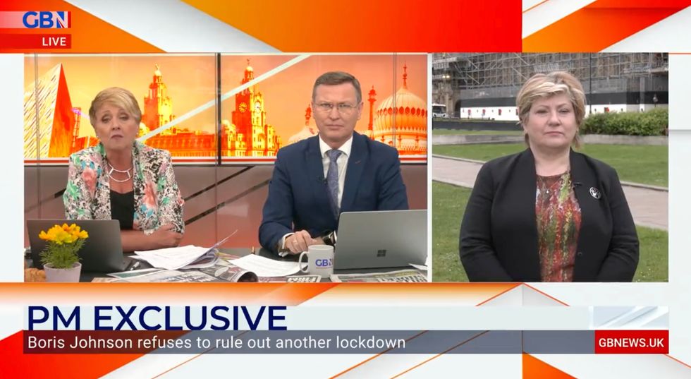 Emily Thornberry speaking to Stephen and Anne