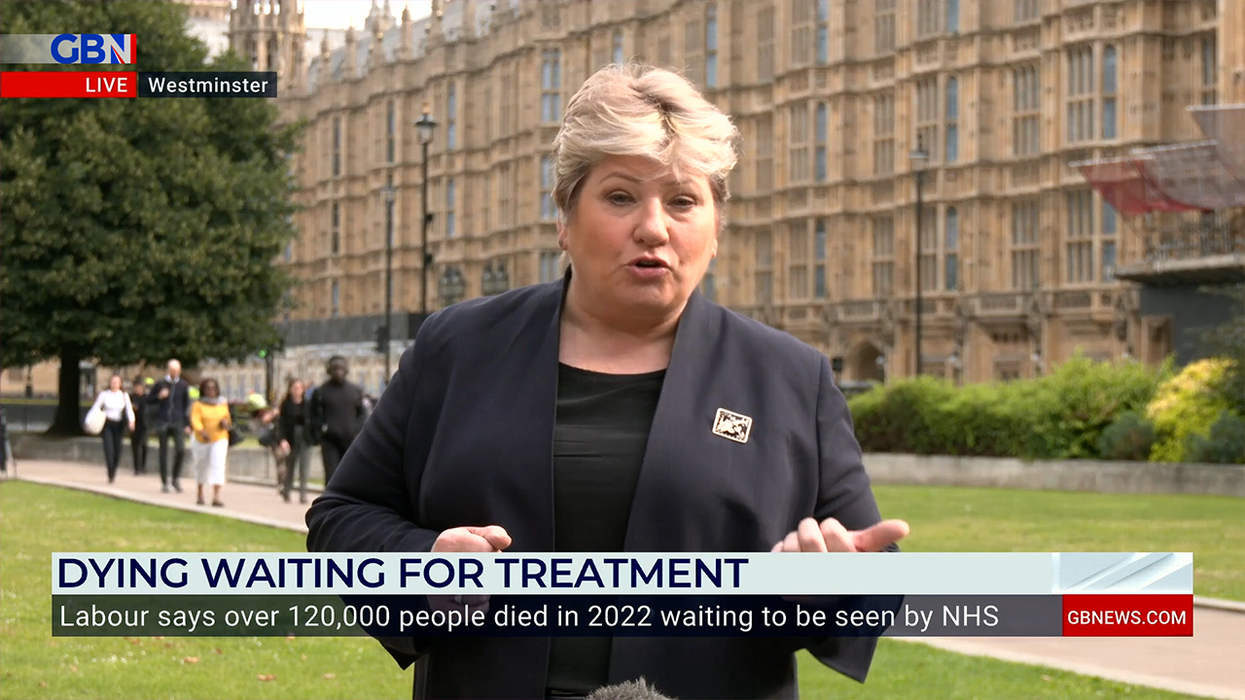 Emily Thornberry speaks outside Parliament