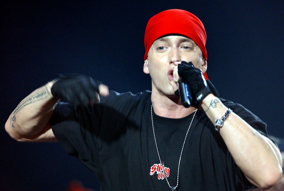 Eminem during the 11th annual MTV Europe Awards 2004 at the Tor di Valle in Rome, Italy