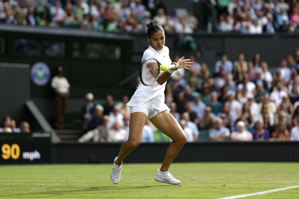 Emma Raducanu playing tennis