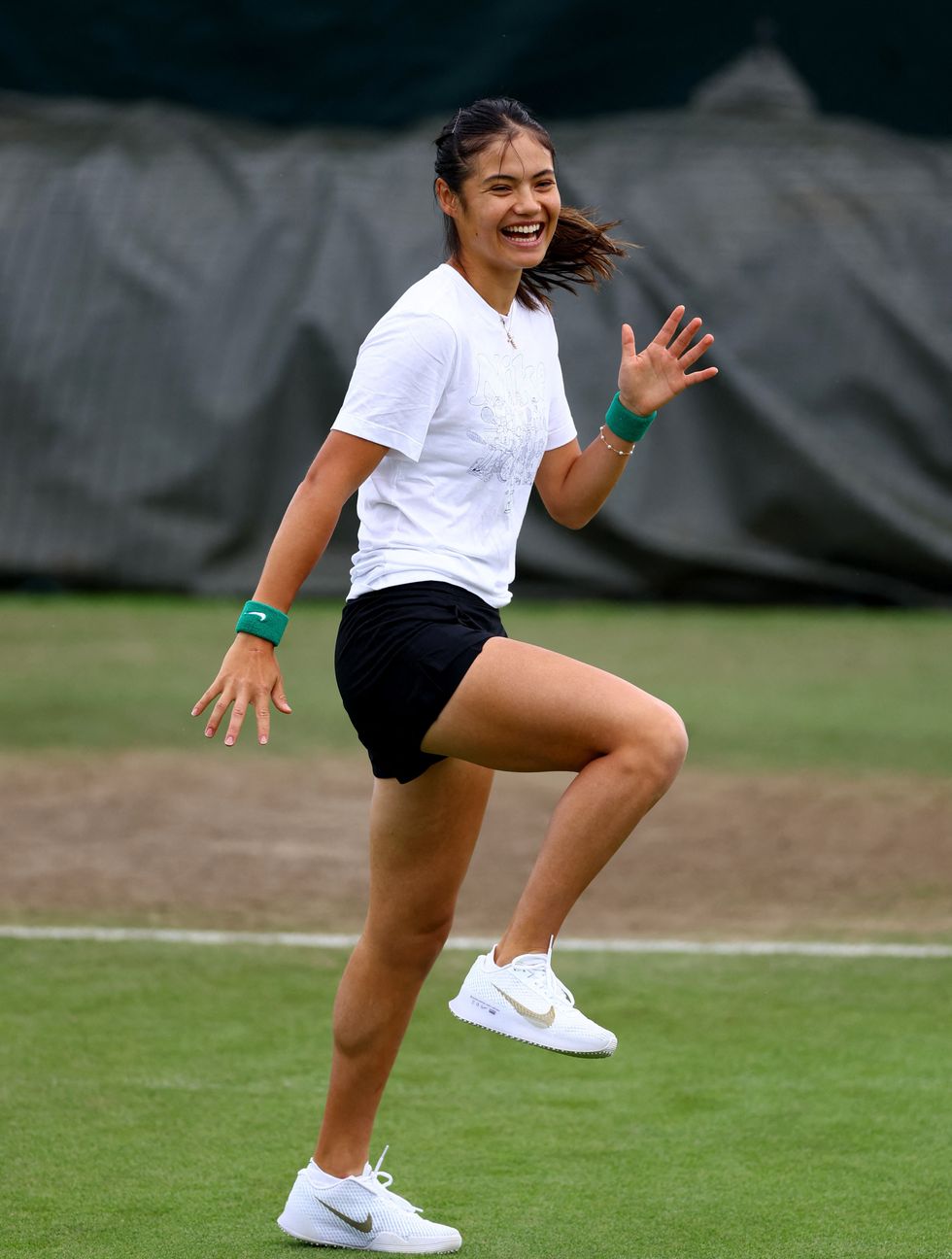 Emma Raducanu's spirits were high at Aorangi Park