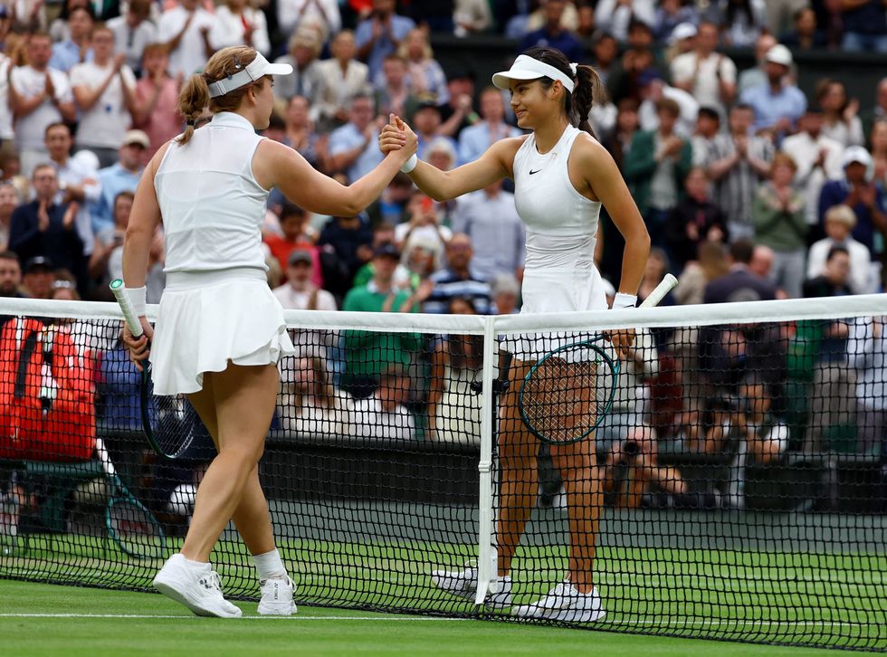 Emma Raducanu was knocked out of Wimbledon on Sunday