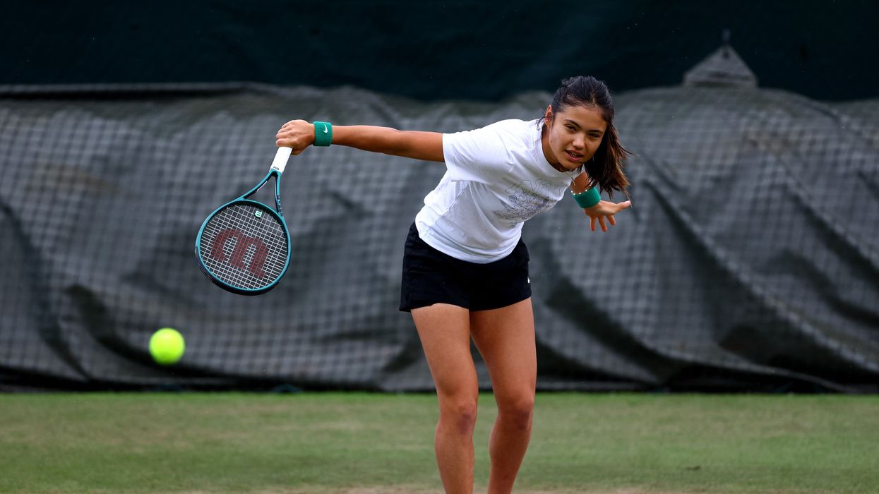Emma Raducanu was on the practice courts with Liam Broady