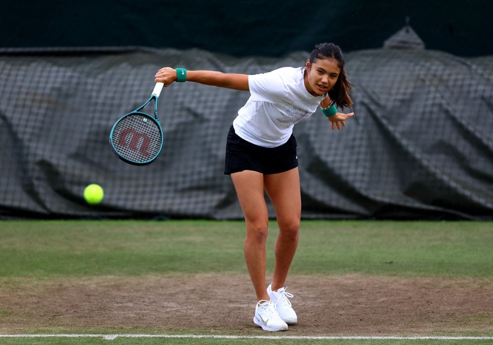 Emma Raducanu was on the practice courts with Liam Broady
