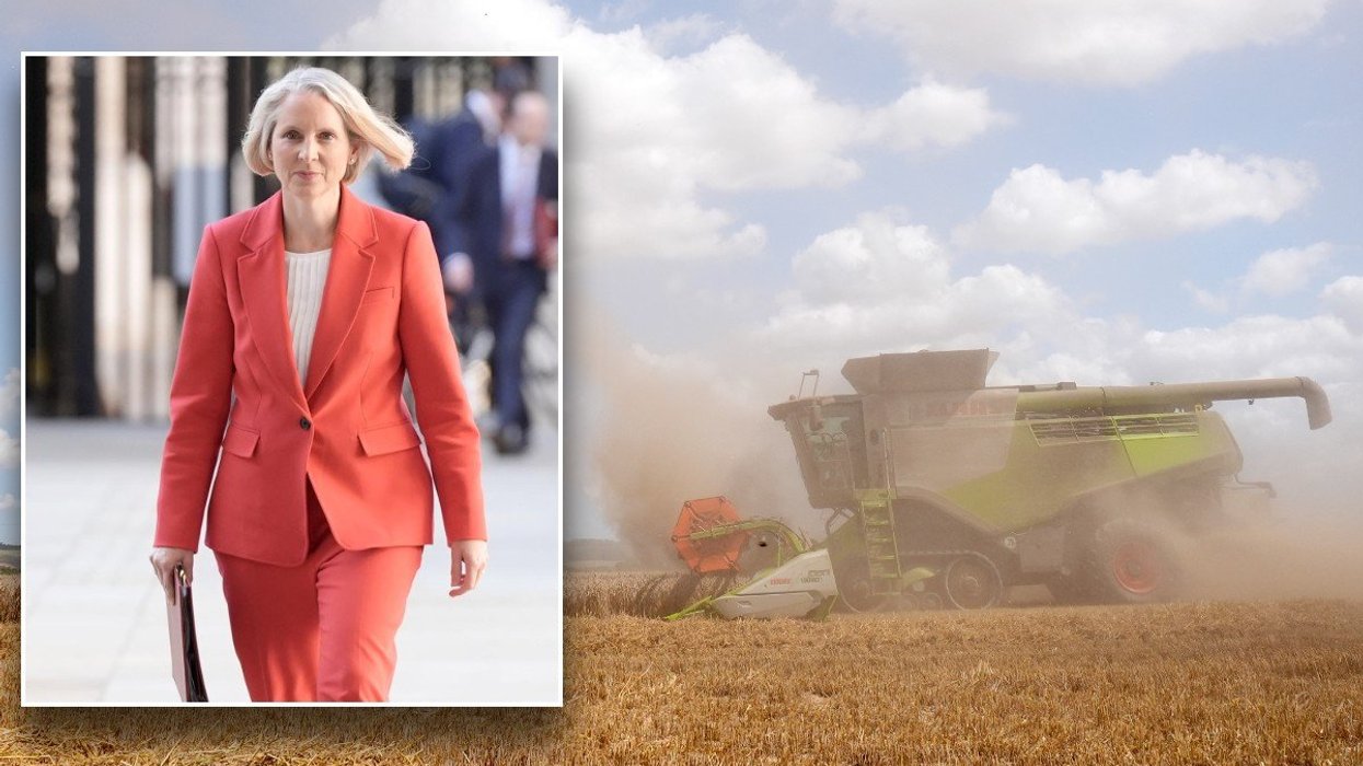 Emma Reynolds and combine harvester