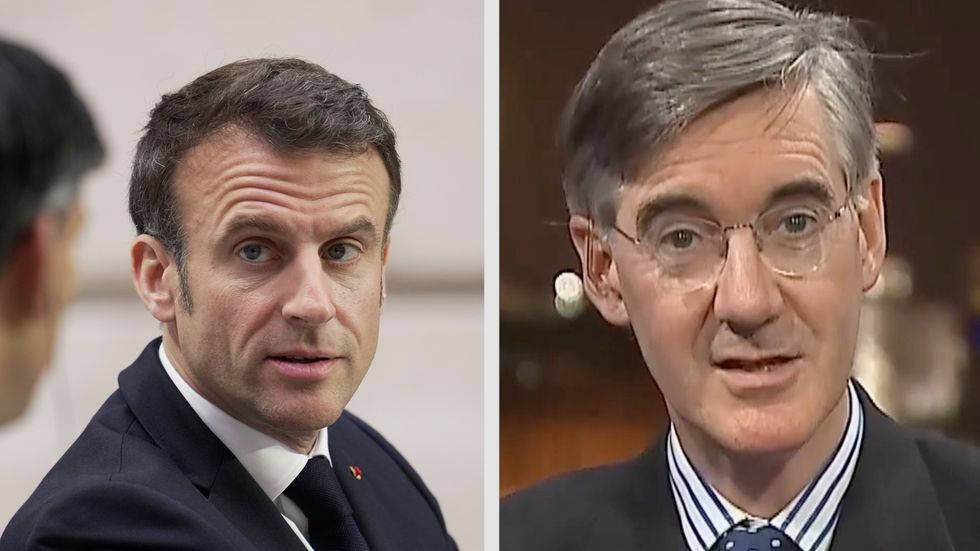 Emmanuel Macron and Jacob Rees-Mogg