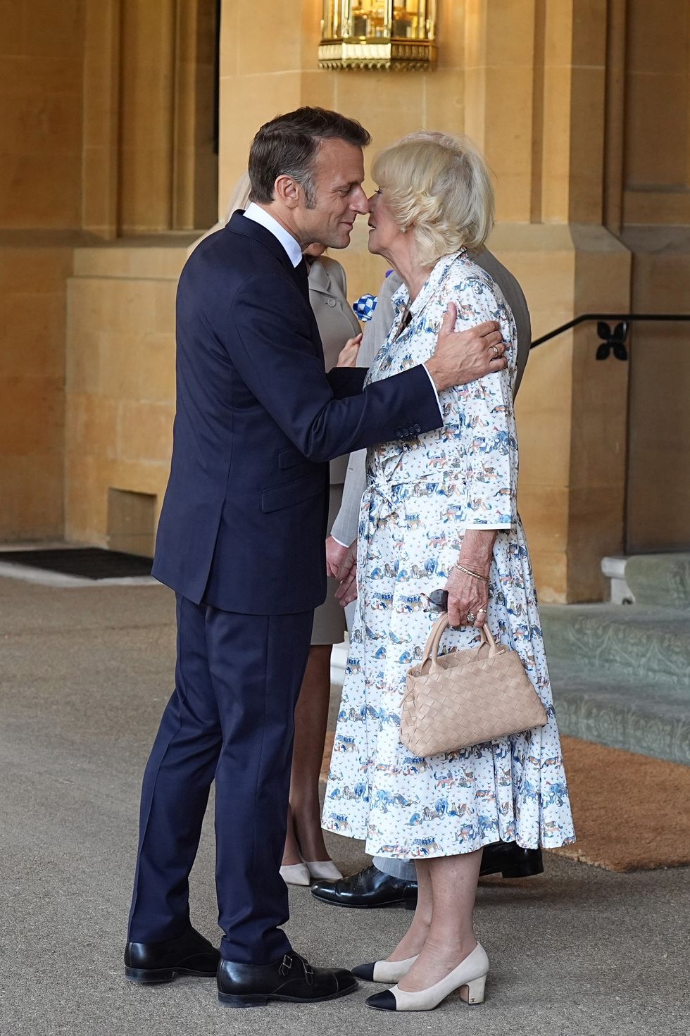 Emmanuel Macron and Queen Camilla