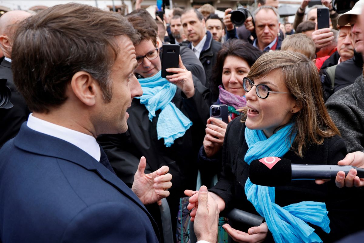 ​Emmanuel Macron during his visit to Selestat in Alsace