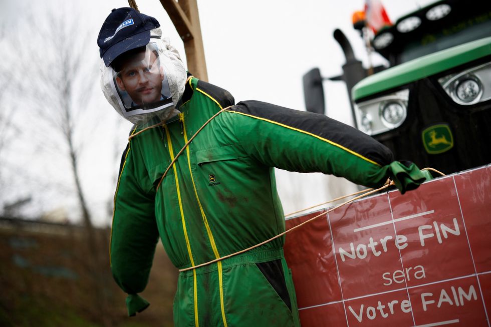 Emmanuel Macron effigy