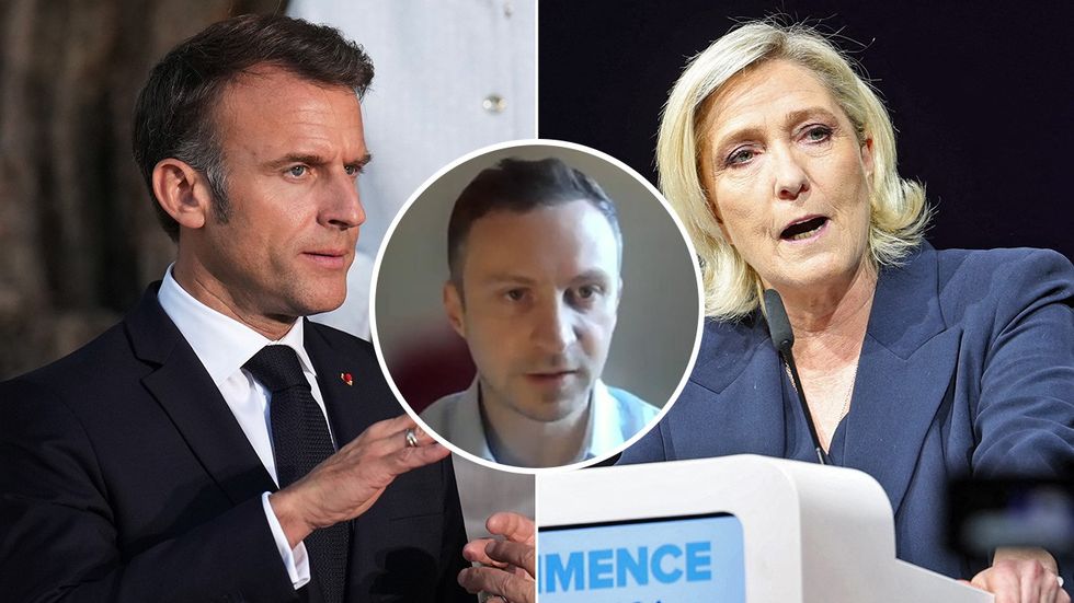 Emmanuel Macron, Francois-Joseph Schichan, Marine Le Pen