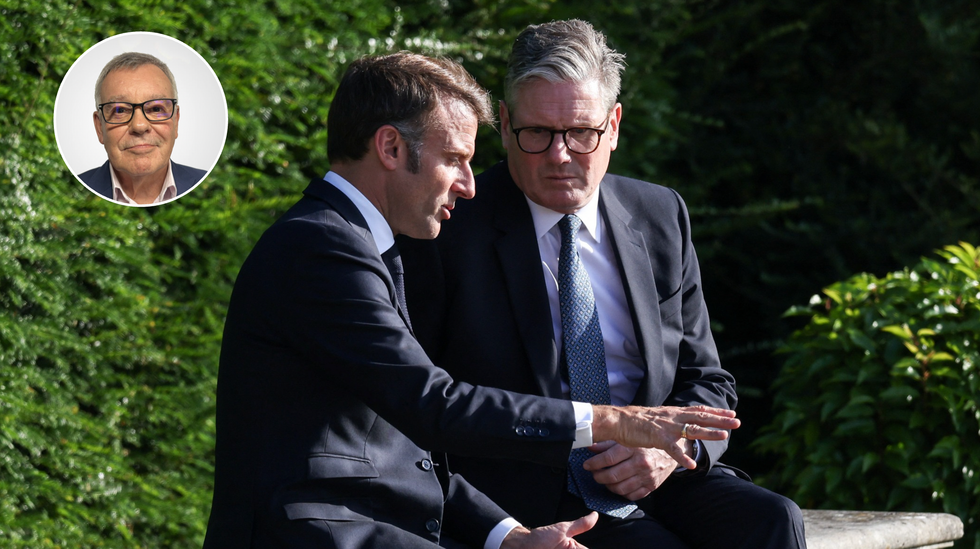Emmanuel Macron (left), Keir Starmer (right)