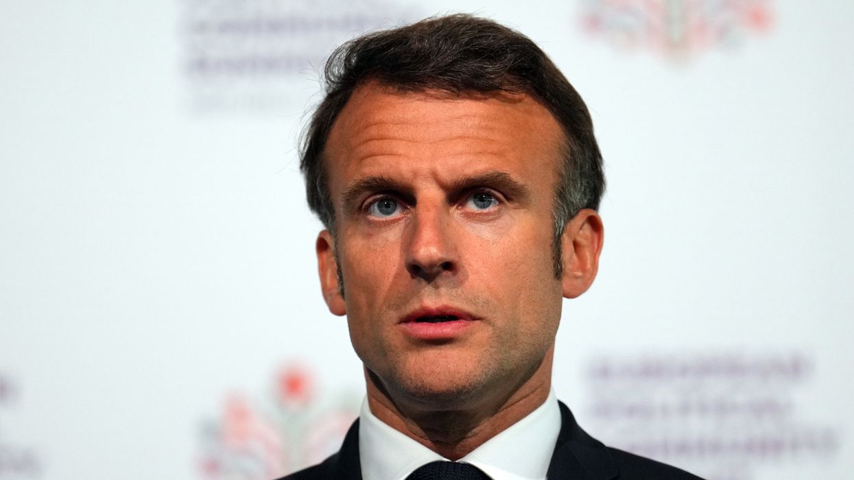 Emmanuel Macron, President of France speaks during a press conference at the European Political Community (EPC) Summit at Mimi Castle in Bulboaca near Chisinau, Moldova