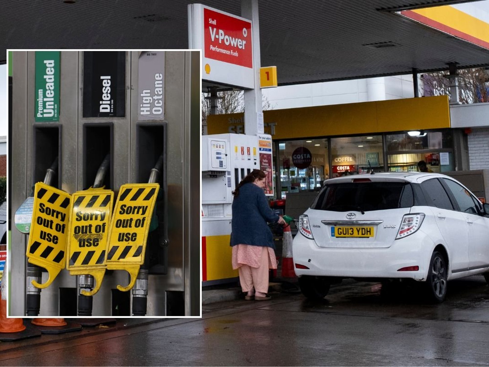 Empty fuel pumps and drivers filling up with fuel