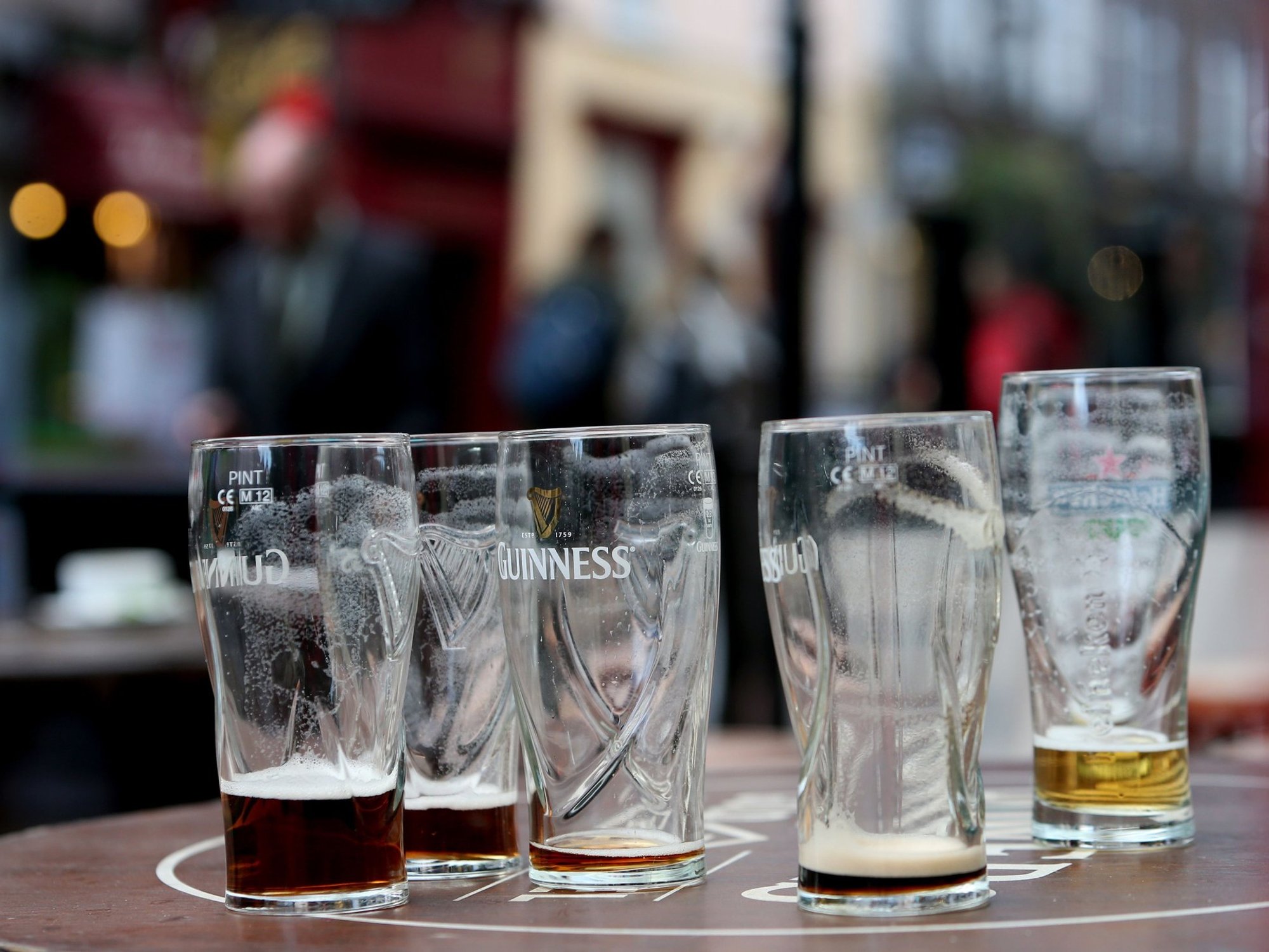 Empty pint glasses