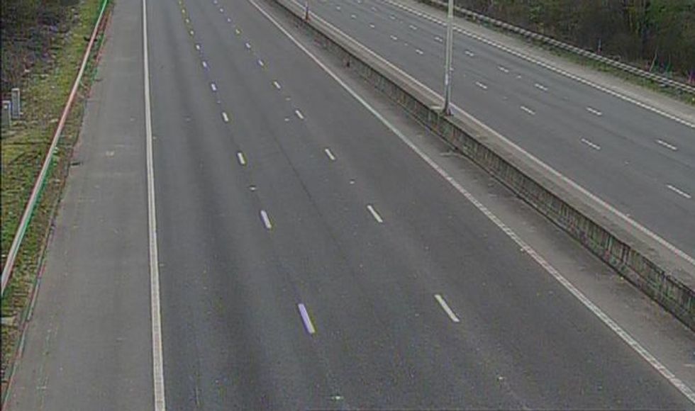 Empty roads near Heathrow airport