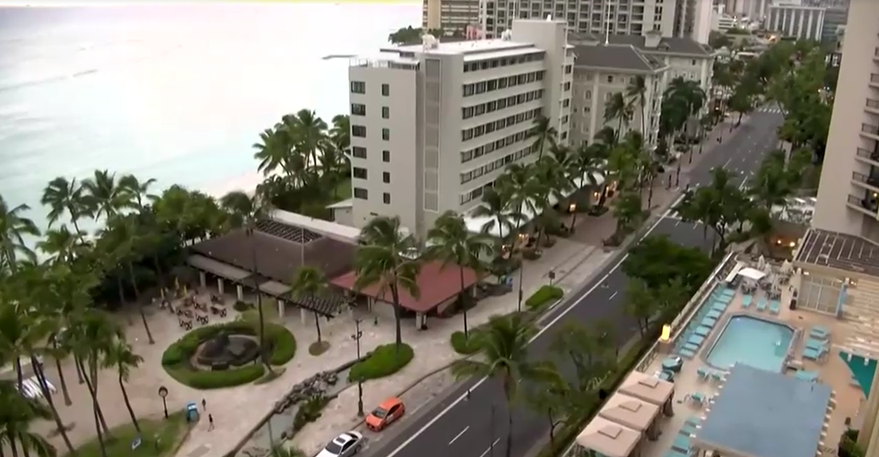 Empty streets near a Hawaii beach