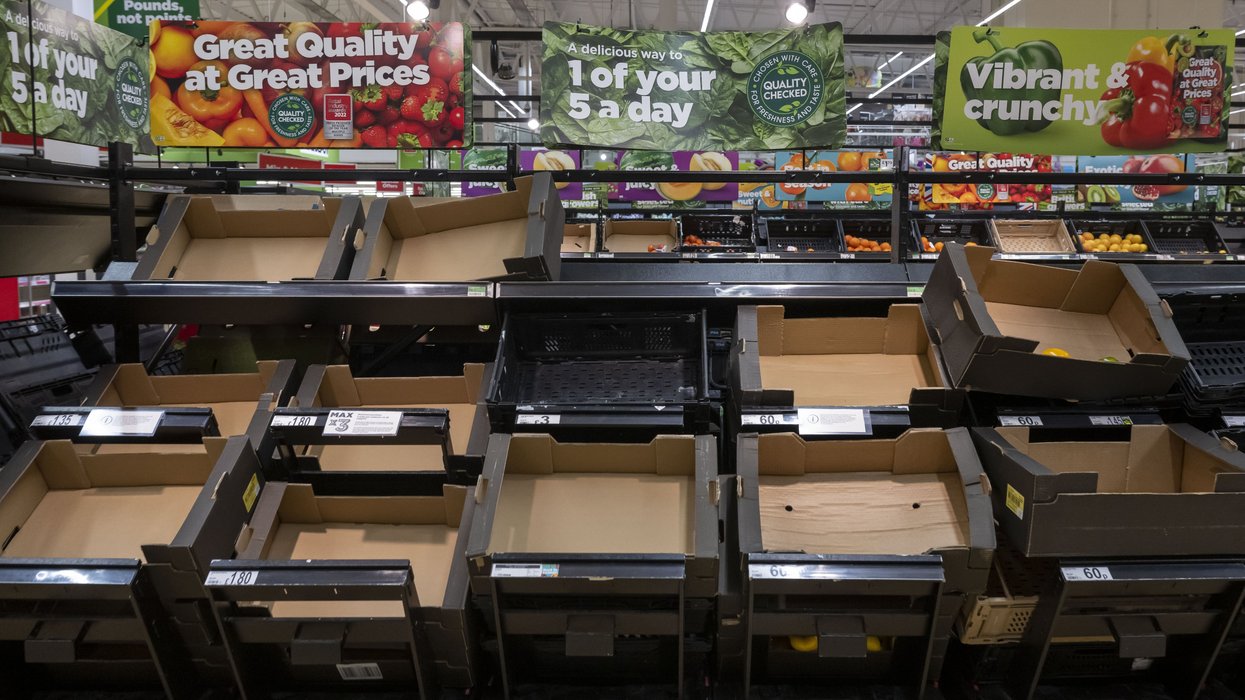 Empty supermarket shelves