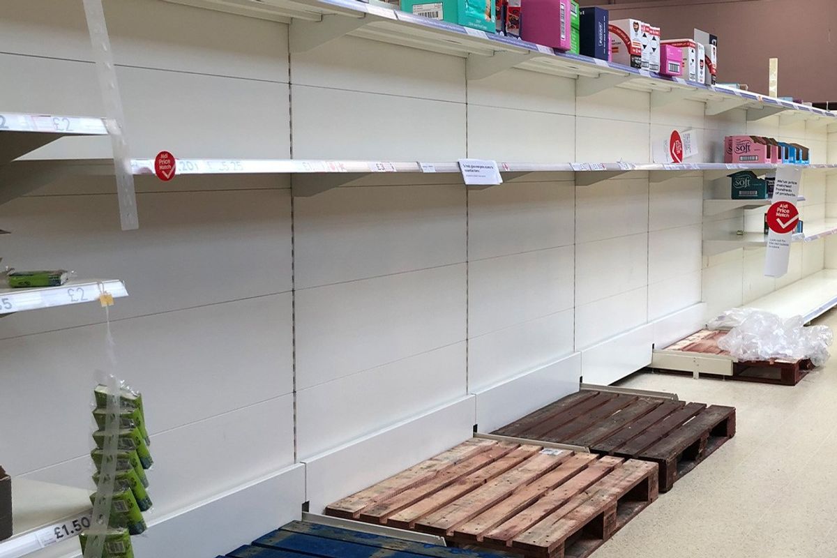 Empty Tesco shelves