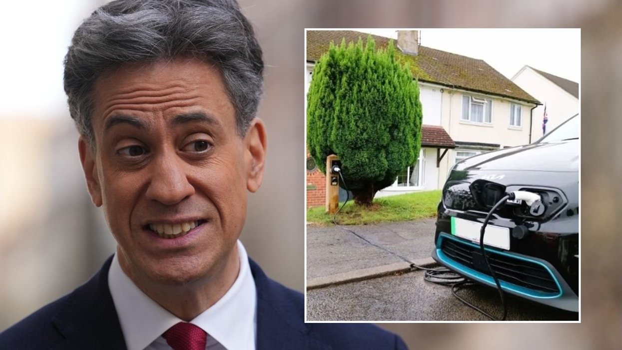 Energy Secretary Ed Miliband and a Kerbo Charge EV charger