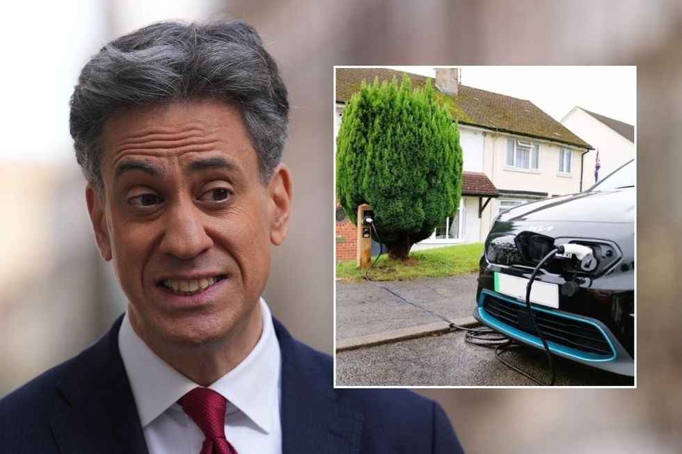 Energy Secretary Ed Miliband and a Kerbo Charge EV charger