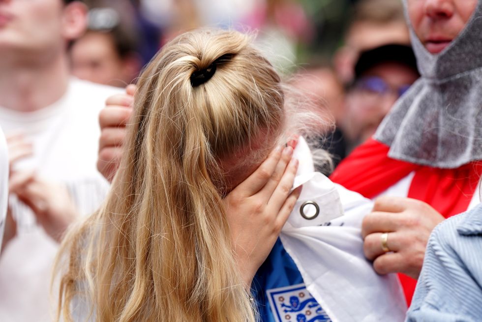England fan in tears after their loss