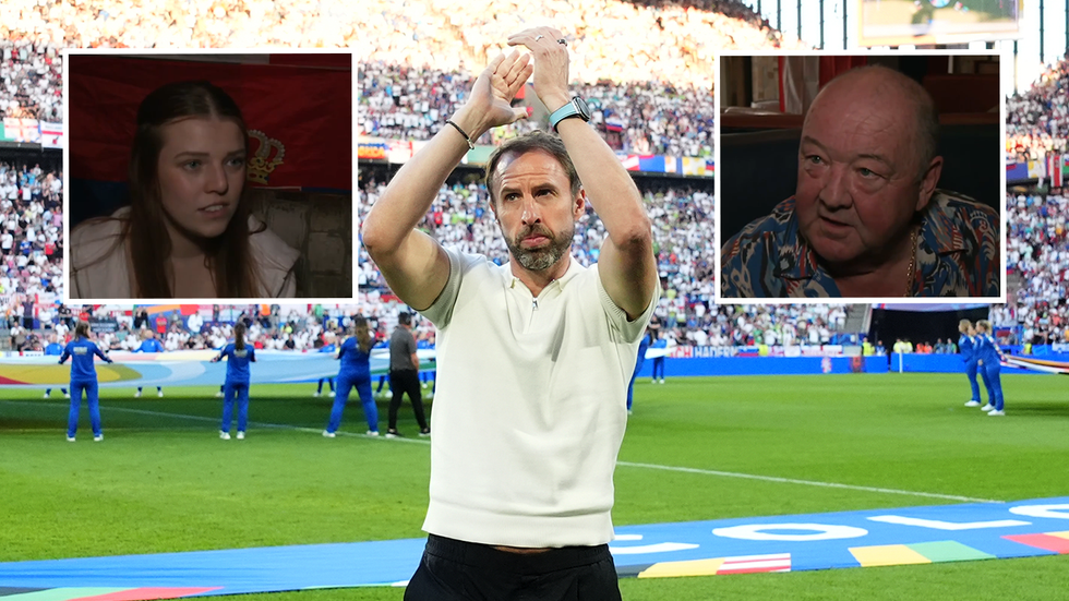 England fans and Gareth Southgate