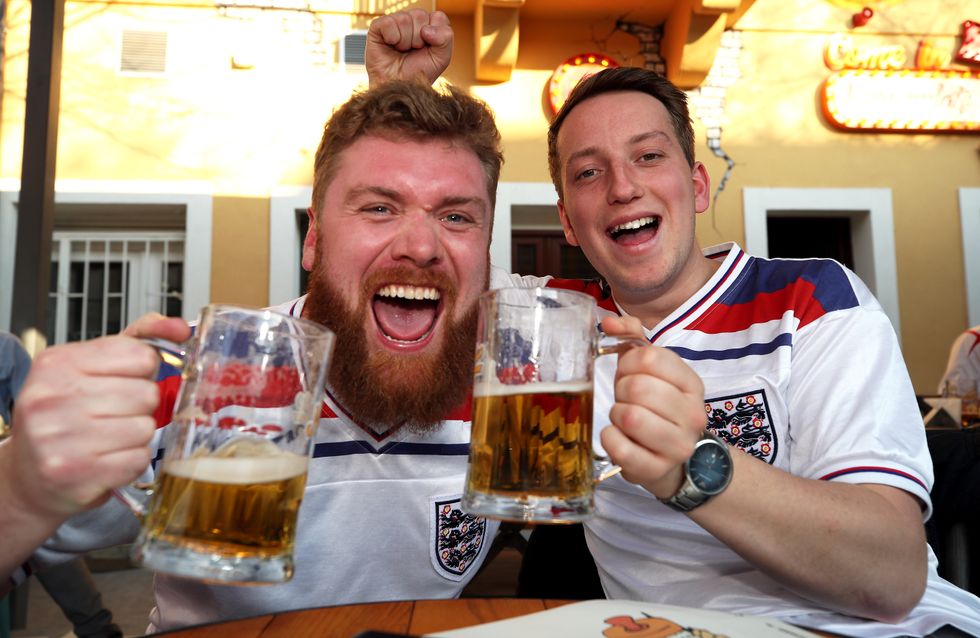 England fans in a pub before the game during UEFA Euro 2020 Qualifying.